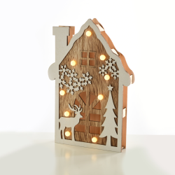 ^ "PLYWOOD HOUSE" 9 LED WW Λ/ΚΙΑ ΜΠ/ΡΙΕΣ (2AA) IP20 19X4X29CM  -X0591106